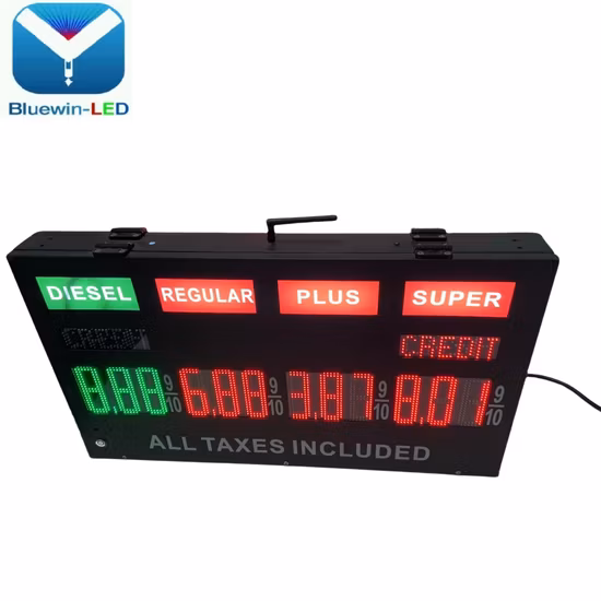Scatola luminosa regolare a doppio lato da 16 pollici 8,88 9/10 LED Segnale prezzo gas costruito
