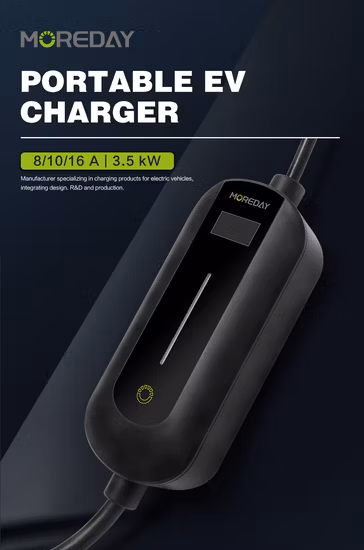 Caricabatterie per auto elettrica IP67 a bordo Caricabatterie portatile EV a corrente regolabile da 3,5 kW Max 16A Filo di rame placcato argento